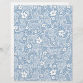 ホワイトレースキャッツオンベビーブルーアーツ&クラフト紙 (正面/裏面)