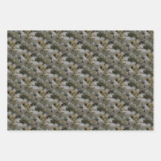 ホワイトレースキャップアジサイの花 ラッピングペーパーシート (正面3)