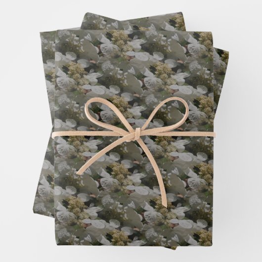 ホワイトレースキャップアジサイの花 ラッピングペーパーシート (インサイチュ)