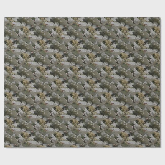 ホワイトレースキャップアジサイの花 ラッピングペーパー (フラット)