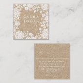 ホワイトレースクラフトスクエアスタイリストアポイントメント 予約カード (正面/裏面)