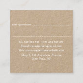 ホワイトレースクラフトスクエアスタイリストプロファイル 予約カード (裏面)