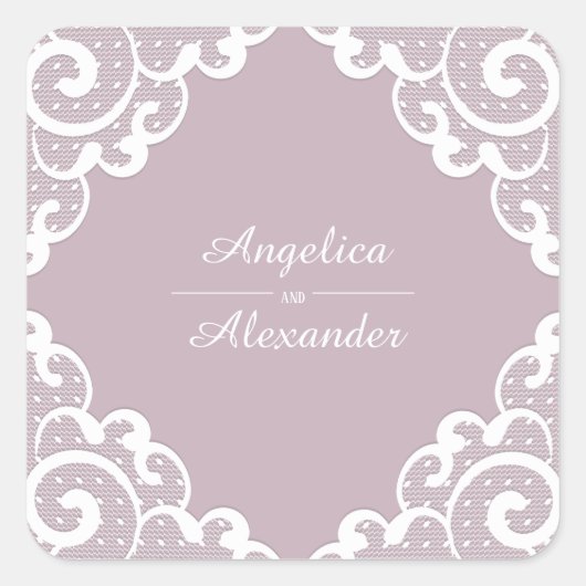 ホワイトレースシール スクエアシール (正面)