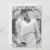 ホワイトレースセージグリーンイスラム教徒の結婚式の写真 招待状 (裏面)