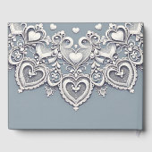 ホワイトレースハートロマンチックチャームブライダルシャワー ゲストブック (裏面)