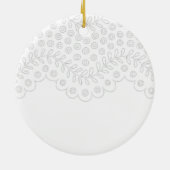 ホワイトレースバプティスキープサケ セラミックオーナメント (裏面)