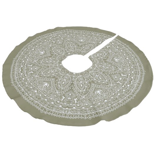 ホワイトレースビクトリアンはクリスマスツリースカートを見る フェイクリネンツリースカート (アングル)