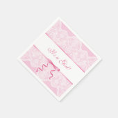 ホワイトレースピンクサテンガールベビーシャワーパーティーナプキ スタンダードカクテルナプキン (角)