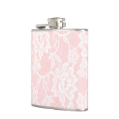 ホワイトレースピンク フラスク (左)