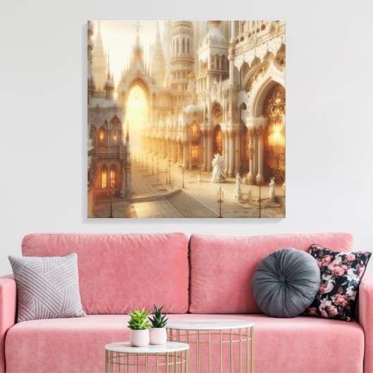 ホワイトレースファンタジーシティ キャンバスプリント (インサイチュ (リビング))