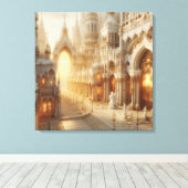 ホワイトレースファンタジーシティ キャンバスプリント (インサイチュ (ウッドフロア))