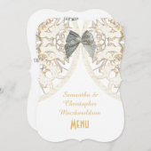 ホワイトレースフィリグラーダマスクのウェディングメニュー メニュー (正面/裏面)