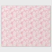 ホワイトレースフランスのオンバラピンク ラッピングペーパー (フラット)