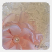 ホワイトレースフローラありがとう スクエアシール (正面)