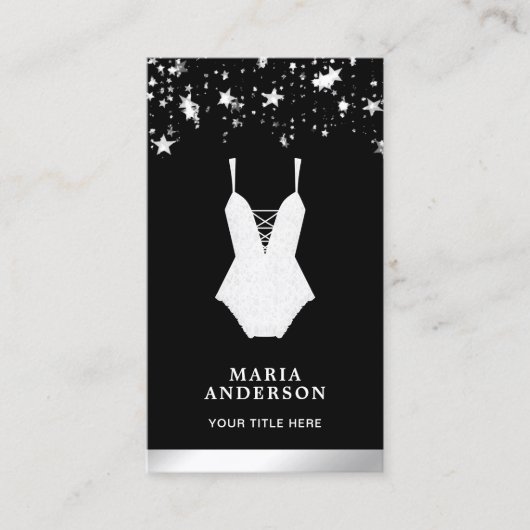 ホワイトレースブライダルボディースーツリンジェリーブティック 名刺 (正面)