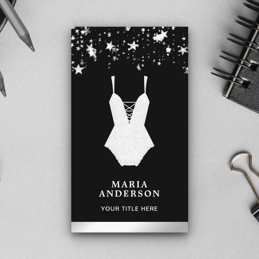 ホワイトレースブライダルボディースーツリンジェリーブティック 名刺