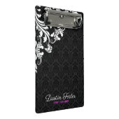 ホワイトレースブラックダマスク ミニクリップボード (アングル)
