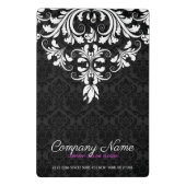 ホワイトレースブラックダマスク ミニクリップボード (裏面)