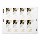 ホワイトレースブラック金ゴールドダマスクウェディングワインボトル ラベル (フルシート)