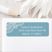 ホワイトレースブルーストライプ住所 シール (インサイチュ)