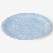 ホワイトレースブルー男の赤ちゃんシャワーパーティー紙プレート ペーパープレート (アングル)