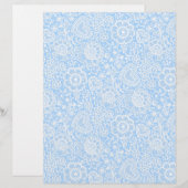 ホワイトレースベビーブルーアーツ&クラフトスクラップブック紙 (正面/裏面)