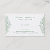 ホワイトレースペイズリーマンダラオンセージグリーン 名刺 (裏面)