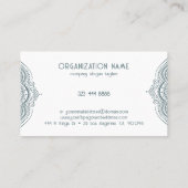 ホワイトレースペイズリーマンダラオンブルーグレー 名刺 (裏面)