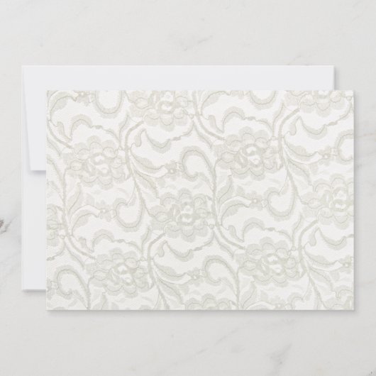 ホワイトレースポスト結婚ズブランチ招待状 招待状 (裏面)