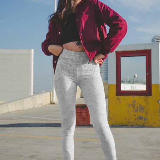 ホワイトレースルック結婚ズダイヤモンド紙吹雪 レギンス