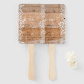 ホワイトレース付き軽い木製パネル ハンドファン (正面&裏面)