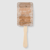 ホワイトレース付き軽い木製パネル ハンドファン (正面)