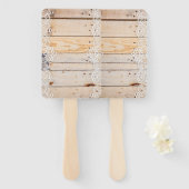 ホワイトレース付き軽い木製パネル ハンドファン (正面&裏面)