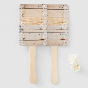 ホワイトレース付き軽い木製パネル ハンドファン