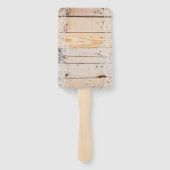 ホワイトレース付き軽い木製パネル ハンドファン (裏面)