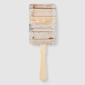 ホワイトレース付き軽い木製パネル ハンドファン (正面)