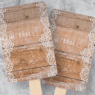 ホワイトレース付き軽い木製パネル ハンドファン