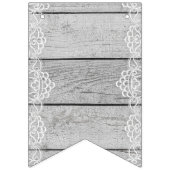 ホワイトレース付き軽い木製パネル。 バンティングフラッグ (第2の旗)