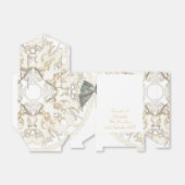 ホワイトレース伝統的の古いダマスクの結婚式 フェイバーボックス (折り畳みなし)