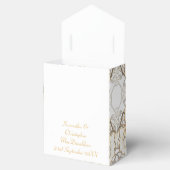 ホワイトレース伝統的の古いダマスクの結婚式 フェイバーボックス (オープン)