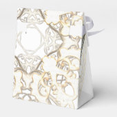 ホワイトレース伝統的の古いダマスクの結婚式 フェイバーボックス (裏面サイド)