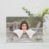 ホワイトレース写真の卒業発表 案内状 (スタンド正面)