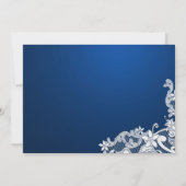 ホワイトレース及び深いサファ結婚イツ 招待状 (裏面)