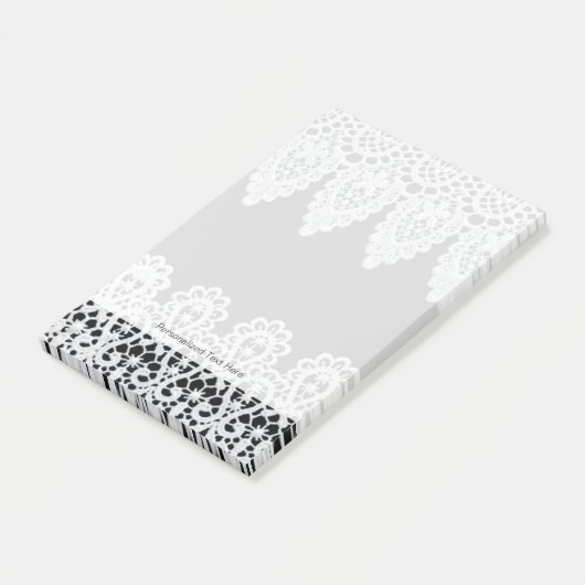 ホワイトレース型枠は黒に対して繊細縁どに作用する ポストイット (アングル)