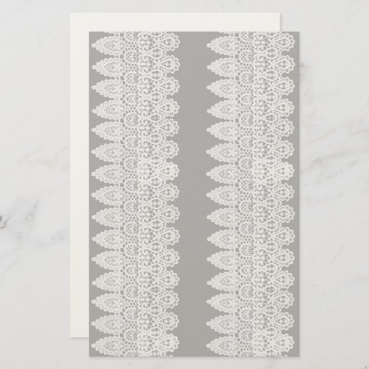 ホワイトレース型枠は黒に対して繊細縁どに作用する 便箋 (正面/裏面)