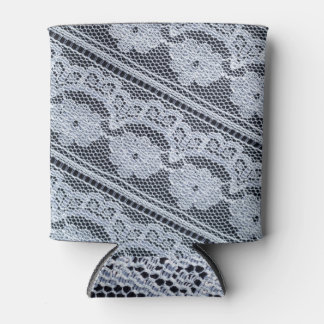 ホワイトレース生地のテクスチャ背景 缶クーラー