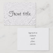 ホワイトレース生地の背景テンプレート 名刺 (正面/裏面)