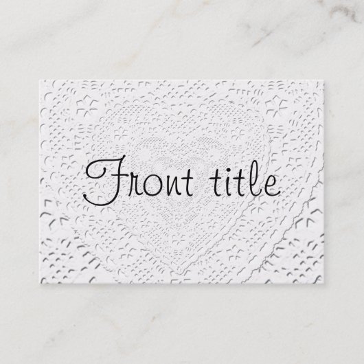 ホワイトレース生地の背景テンプレート 名刺 (正面)