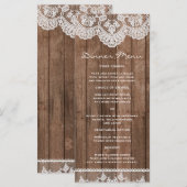 ホワイトレース素朴とウッドスリムディナーメニュー メニュー (正面/裏面)