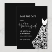 ホワイトレース結婚のドレス セーブザデート (正面/裏面)